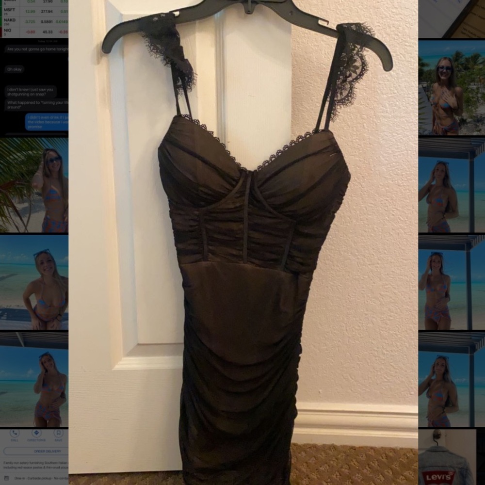 black mini dress